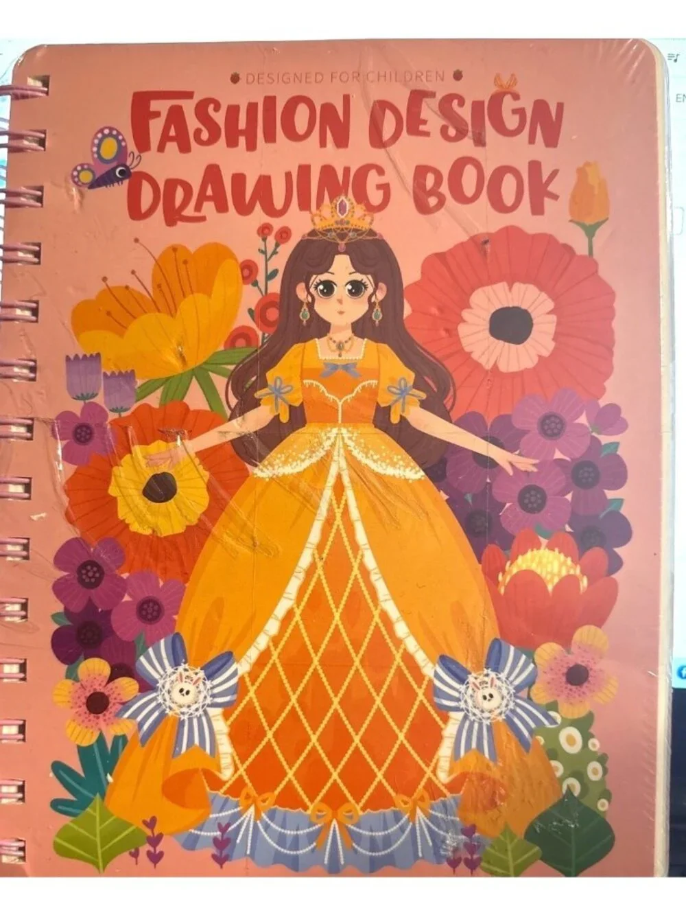 Fashion Design Drawing Book With Fabric Pieces Kids Creative Activity Set Sealed
